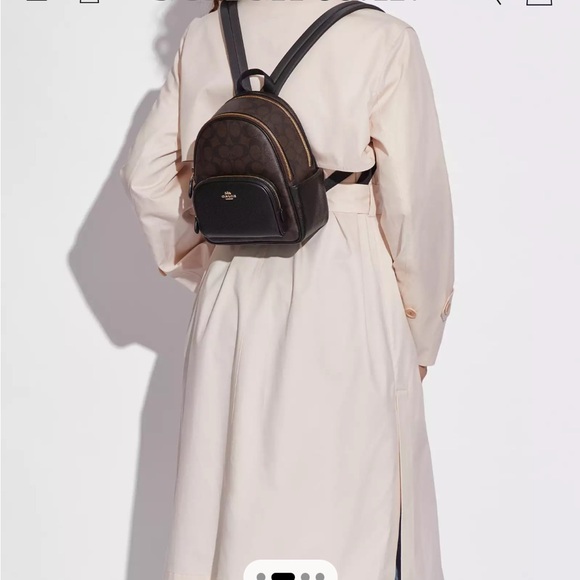 COACH Mini Court Backpack in Signature Canvas - Picture 2 of 13